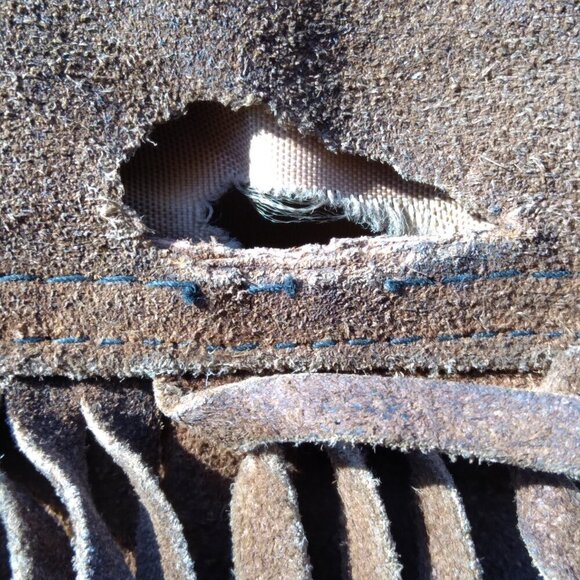 Pypsa Vintage 60's/70's Brown Suede Extra Long Fringe Western Unisex Jacket SzM - Picture 8 of 16